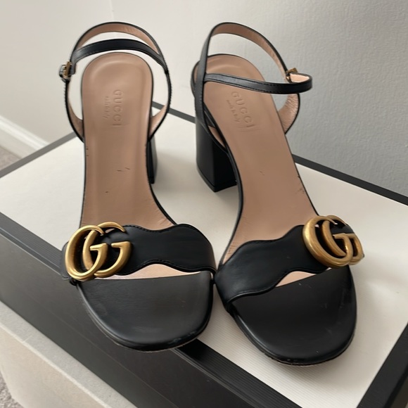 Gucci GG leather mid heel sandals - Picture 2 of 12